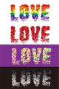 Colorful vector love font