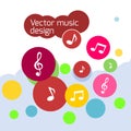 Colorful vector music design Royalty Free Stock Photo