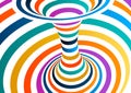 Colorful vector op art pattern. Optical illusion abstract background.