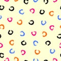 Pattern vector seamless with circle brush for notebooks, textiles, baby clothes, blankets, pillows, romper, wallpaper, background Royalty Free Stock Photo