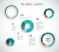 Colorful Vector pie chart templates Royalty Free Stock Photo