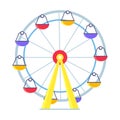 Colorful Vector Poster of Ferris Wheel on White Royalty Free Stock Photo