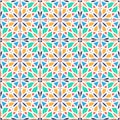 Colorful Vector seamless pattern, based on traditional wall and