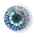 Colorful vector shape, molecular construction