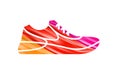 Colorful vector snickers logo icon sport shoes Royalty Free Stock Photo