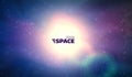 Colorful vector space background. Glowing nebula and sun. Abstract universe