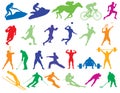 Colorful vector sport silhouettes clipart