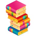 Colorful vector stack of books with bookmarks Royalty Free Stock Photo