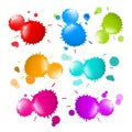 Colorful Vector Stains, Blots, Splashes Set Royalty Free Stock Photo