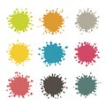 Colorful Vector Stains, Blots, Splashes Set Royalty Free Stock Photo