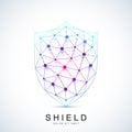 Colorful Vector Template Shield Icon. Protection Logo Icon. Creative Security Concept Design