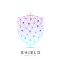 Colorful Vector Template Shield Icon. Protection Logo Icon. Creative Security Concept Design