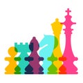 Colorful Vector Transparent Chess Pieces Royalty Free Stock Photo