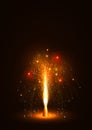 Colorful Vector Volcano Fountain Emitting Sparks - Little Firework