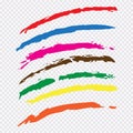 Colorful vector watercolor brush strokes. transparent background Royalty Free Stock Photo