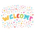 Colorful vector welcome background with different design element