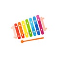 Colorful vector xylophone isolated on white background Royalty Free Stock Photo