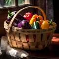 Colorful Vegetable Bundle with Wooden Basket