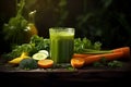 Colorful vegetable juice - healthy drink. Generative AI Royalty Free Stock Photo