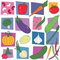 Colorful vegetables collection background