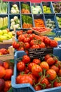 Colorful vegetables at greengrocer