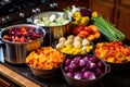 colorful vegetables ready to be cooked in a pressure cooker