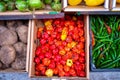 Colorful vegetables in a Vietnamese supermarket