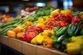 Colorful veggies at vibrant market