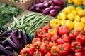 Colorful veggies at vibrant market