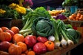 Colorful veggies at vibrant market