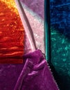 Colorful Velvet Fabric Textures Close-Up Royalty Free Stock Photo
