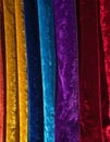 Colorful Velvet Fabric Textures and Rich Colors Royalty Free Stock Photo
