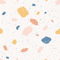 Colorful venetian terrazzo imitation seamless pattern. Realistic marble texture with stone fragments. Modern Royalty Free Stock Photo