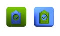 Colorful Verification of delivery list clipboard icon isolated on white background. Square button. 3D render