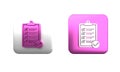 Colorful Verification of delivery list clipboard and pen icon isolated on white background. Square button. 3D render