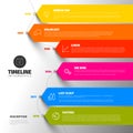 Colorful vertical timeline infographic with big arrows Royalty Free Stock Photo