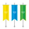 Colorful vertical vector banner flag templates.