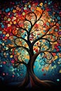 Colorful and very artistic tree abstract illustration Royalty Free Stock Photo