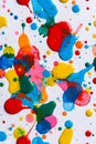Colorful vibrant abstract paint splashes on white background Royalty Free Stock Photo