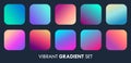 Colorful Vibrant Gradient Designs Vector Background Set Royalty Free Stock Photo