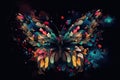 A colorful and vibrant butterfly flitting through the flowers Generative AI