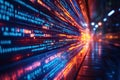 Colorful vibrant code symbols fill low-code platform. Futuristic digital tech interface. Coding symbols create stunning visual of