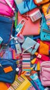 Colorful and Vibrant Collection of Various School Supplies Royalty Free Stock Photo