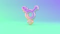 3d rendering colorful vibrant symbol of transgender alt on colored background