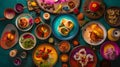 colorful and vibrant food festival with a variety of cuis two generative AI