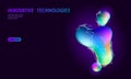 Colorful vibrant globe shape banner. Virtual reality space iridescent fluid gradient neon shapes. Liquid splash bubble Royalty Free Stock Photo