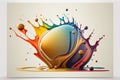 Colorful Vibrant Liquid Splash. Creative Splash, Amazing colorful paint mix splash background, Ai generated