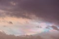 Colorful vibrant sunset sky with rainbow-like effect in the clouds Royalty Free Stock Photo
