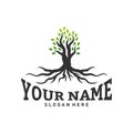 Colorful vibrant tree logo design concept vector. Root of Tree life logo design template inspiration. Icon Symbol Royalty Free Stock Photo