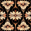 Colorful victorian floral seamless pattern background